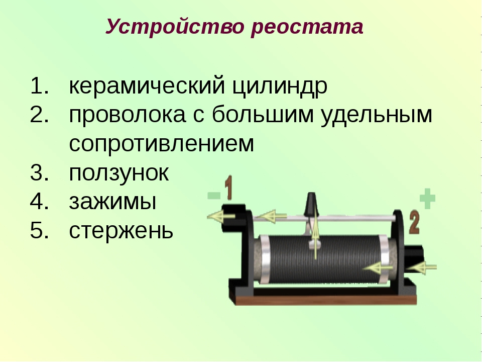 Реостат на схеме изображен под буквой