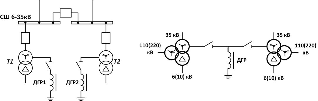 Схема подключения дгр в сетях 6 10 кв